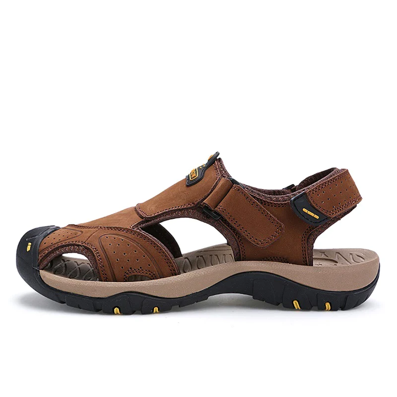 Мужские летние сандалии COSIDRAM пляжная обувь из натуральной кожи с мягкой подошвой