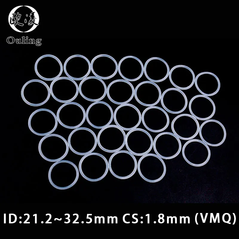 

5PCS/lot Silicon Ring Silicone/VMQ O ring 1.8mm Thickness ID21.2/22.4/23.6/25/26.5/30/31.5/32.5mm Rubber O-Ring Seal Gasket