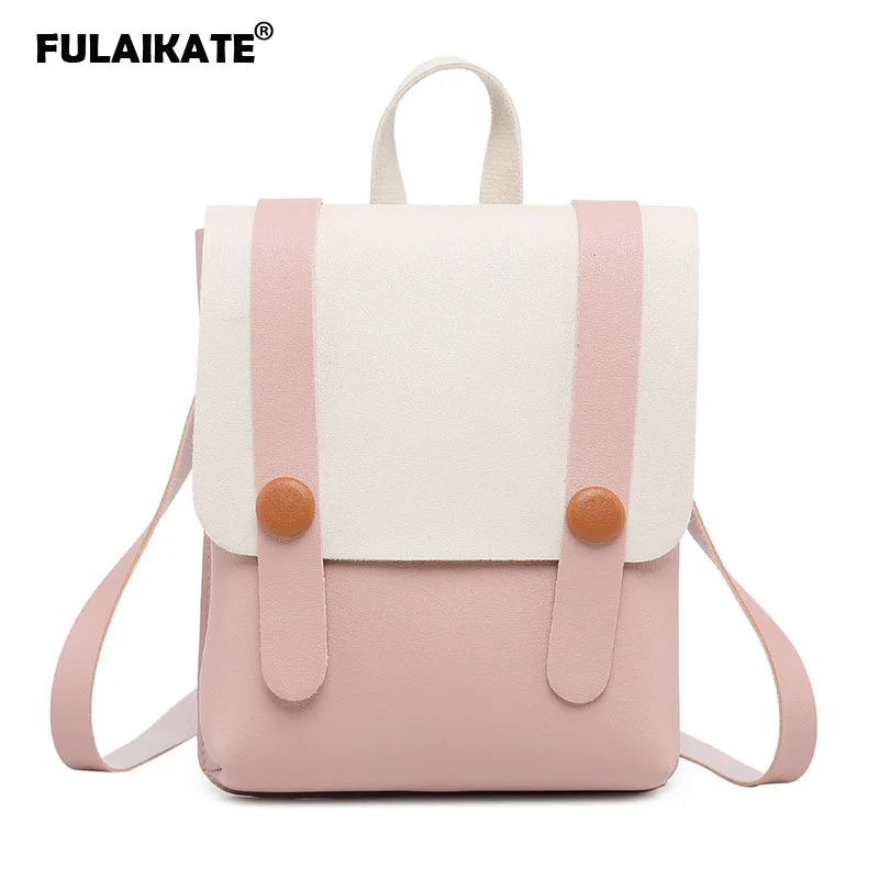 FULAIKATE Contrasting Color Girls Universal Bag for iPhone 8 Plus XR Small Backpack Flap Shoulder Pouch Lovely Wallet Pocket | Мобильные