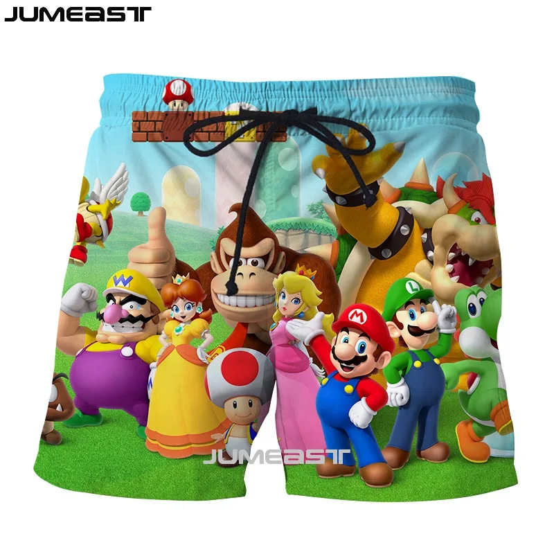 Jumeast бренд для мужчин/женщин 3D печатных мультфильм Супер Марио шорты летние новые быстросохнущие пляжные повседневные спортивные брюки короткие брюки