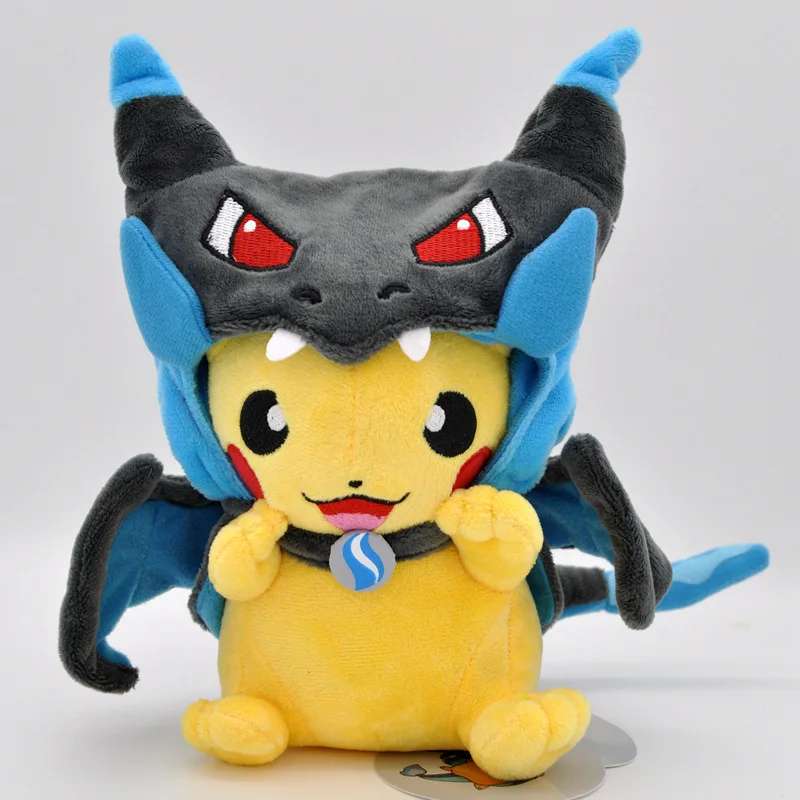 Takara Tomy Покемон 23 см Мультяшные плюшевые игрушки Пикачу Косплей Мега шаризард