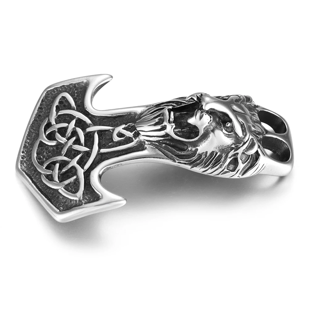 Нержавеющая сталь Viking Axe крючки Лев двойное отверстие 5 мм изогнутые для браслета разъем застежка ювелирных изделий фурнитура DIY Поставки
