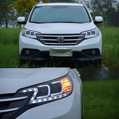 Angel Eye u-образной формы передний светильник для Honda CRV 2012- головной светильник s динамический сигнал поворота DRL линзы проектора bi xenon