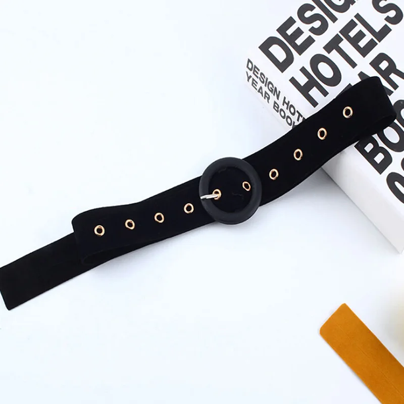 

Buckle Suede Belt For Women Velvet Waist Belt PU Leather Fashion Ladies Wild Belts For Dress Clothing Decorations
