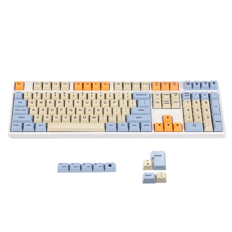 108 plus Mac ISO YMDK синий бежевый оранжевый краситель Sub 108 87 61 клавиши Mac толстые PBT OEM профиль Keycap для стандартных 104 TKL 60% MX переключатели клавиатуры - Цвет: 108 plus Mac ISO