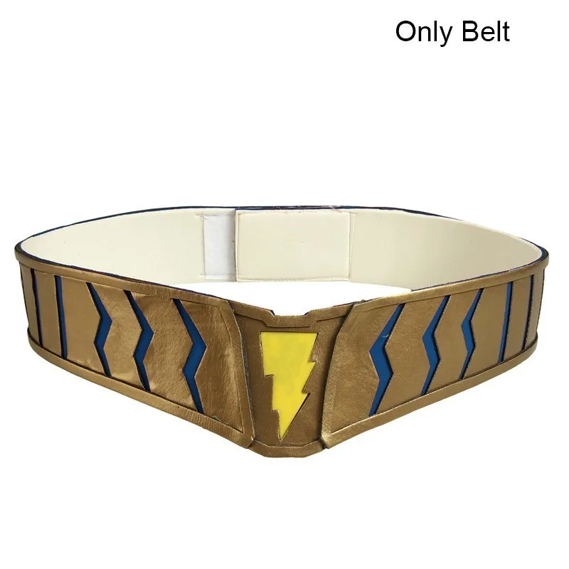 Only Belt Shazam Costume Captain Marvel William Joseph Billy Batson Cosplay Adult Halloween Christmas Carnival Party Boots Jumpsuit Cloak - Цвет: Only Belt