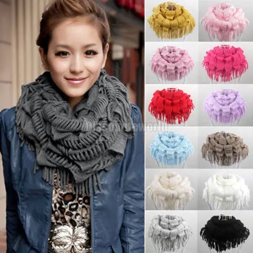 2015 Горячая распродажа зимой вокруг шеи шарф новый женский теплые вязаные шарфы с