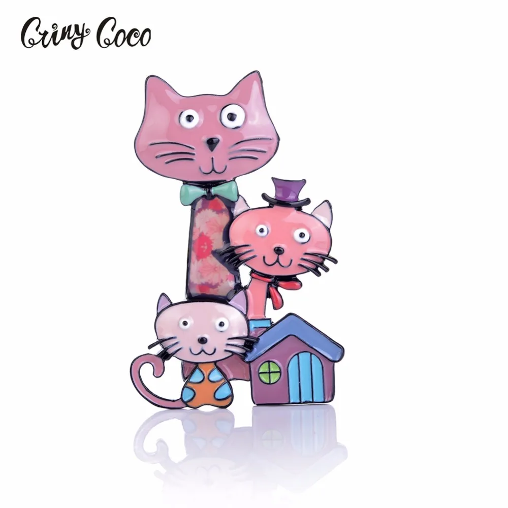 Cring CoCo Брошь булавка в виде животного эмалированная брошь мультяшного кота|Броши|