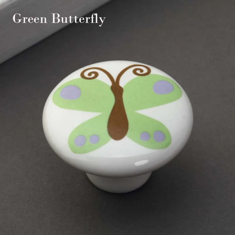 1 шт. ручка бабочка для детской комнаты|ceramic handle|butterfly knobsceramic door handle |