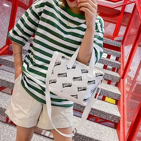 Новинка 2019 Harajuku портативный из парусины сумка на плечо модная