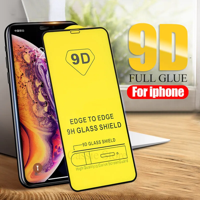 Изогнутое закаленное стекло 9D для iphone 6 7 8 Plus X XR XS Max Защитная пленка экрана 7plus 6plua