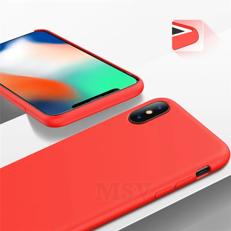 Жидкий силиконовый чехол для телефона iPhone 6 6s 8 7 Plus противоударный Apple IPhone X из