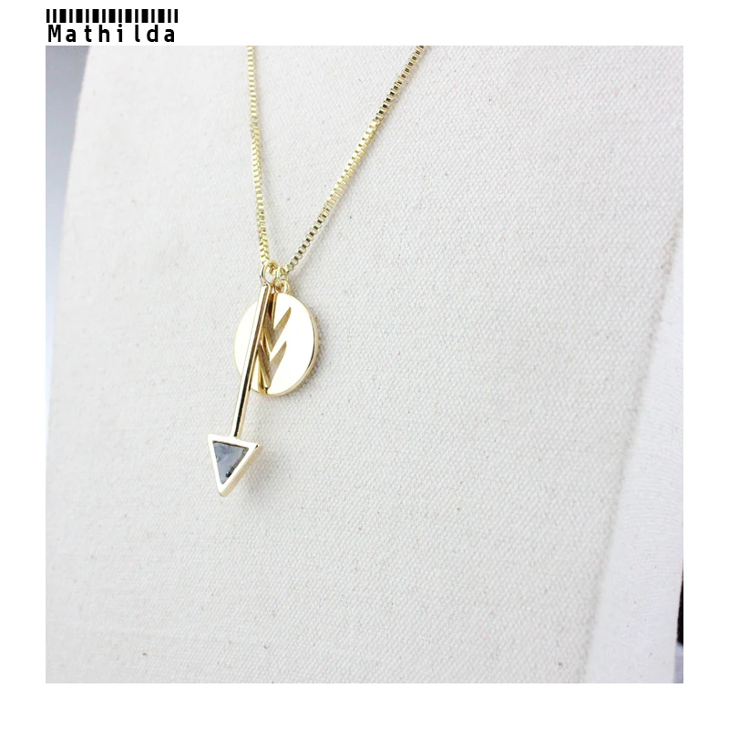 Элегантный Модный кулон в виде стрелы длинное ожерелье с воротником для женщин