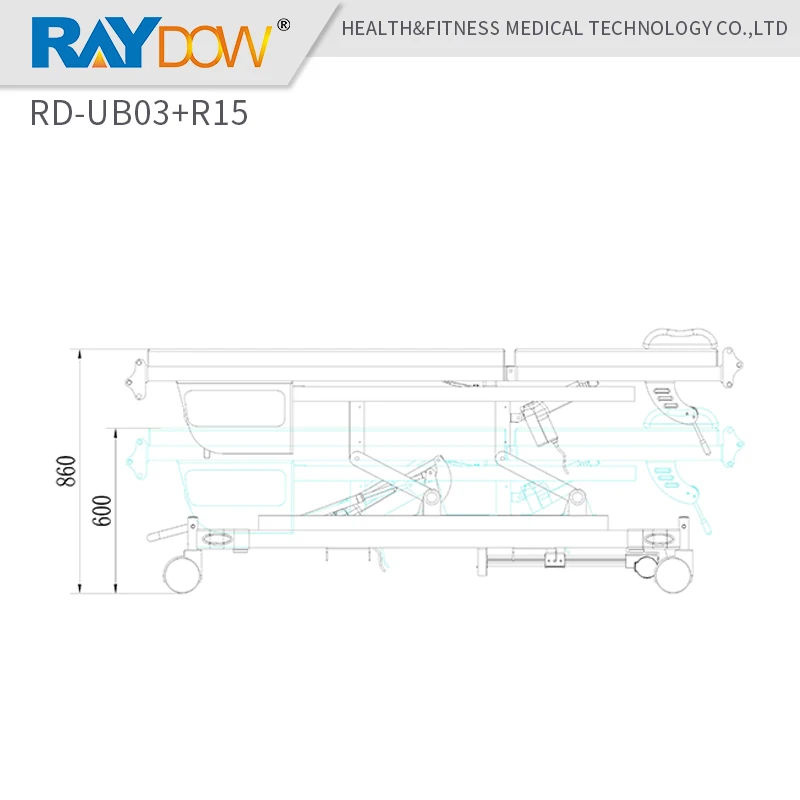 RD-UB03 + R15 raydow авто изменение Бумаги медицинской массажная кровать с 4 ролики |