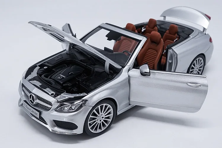 1/18 масштаб Mercedes-Benz c-класс C200 родстер Серебряная литая модель автомобиля