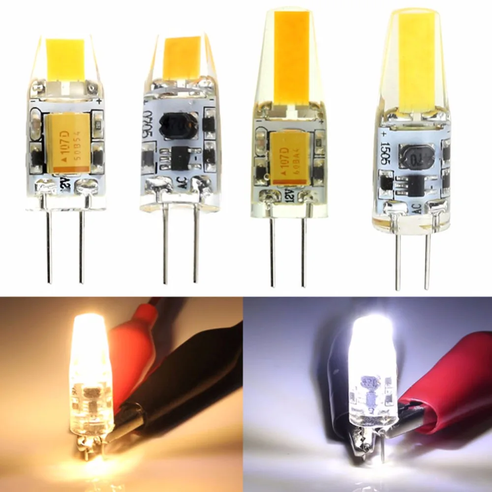 Миниатюрная Светодиодная лампа G4 с COB матрицей сменные Галогенные LED лампы