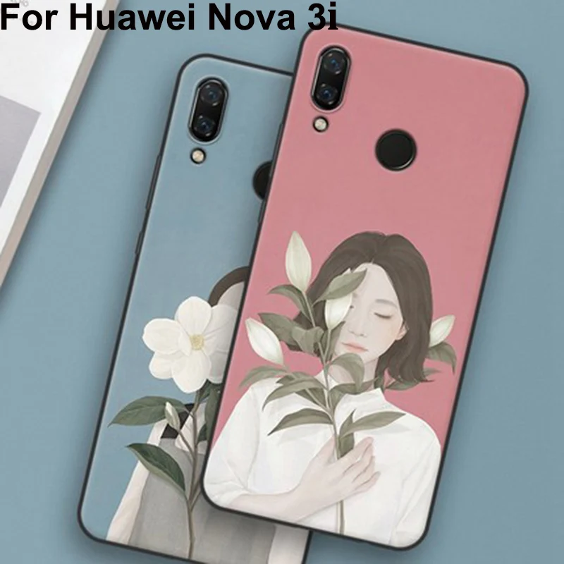 Чехол для Huawei Nova 3i милый мягкий силиконовый чехол с мультяшным рисунком телефона