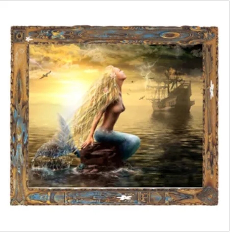 Фабричный Набор для вышивки крестиком из ткани с принтом рыба лодка ангел небо