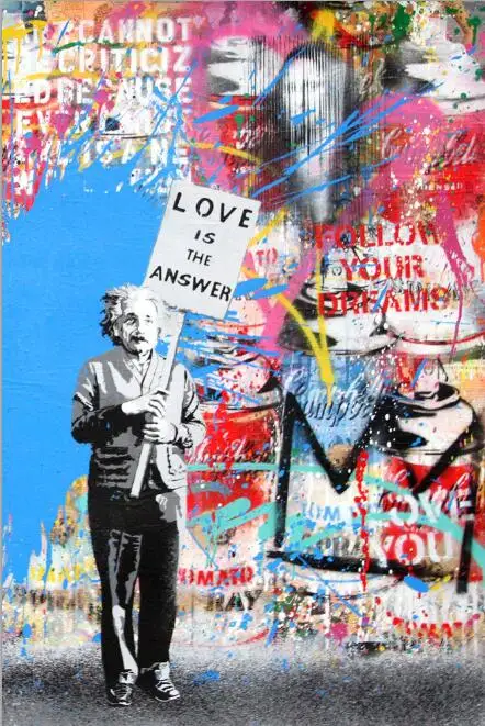 no frame Love Is Answer Wall граффити Искусство Печать на холсте улица Поп-Арт холст картины плакаты и принты Любовь жизнь настенное изображение на холсте - Цвет: no frame