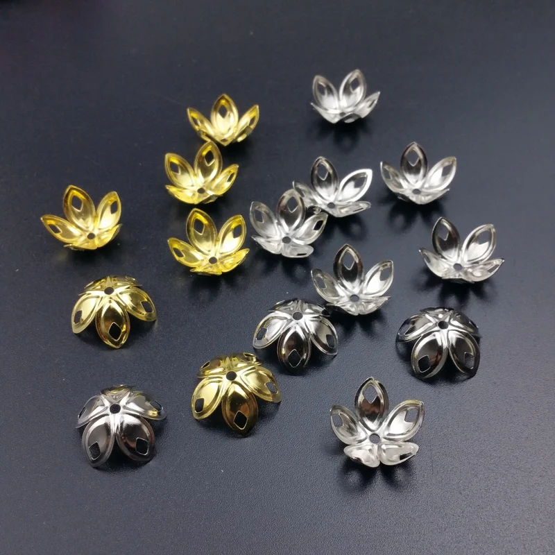 

50pcs/lot 18mm Flower Hollow Lotus Metal Bead Caps DIY Jewelry Material