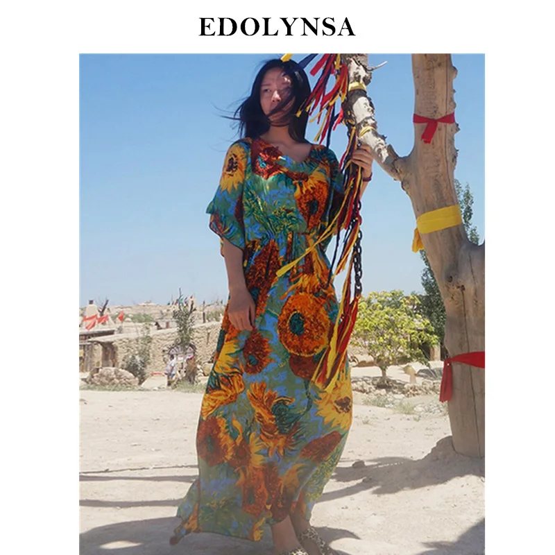 2019 богемное пляжная туника в этническом стиле хлопок вискоза платье макси Для
