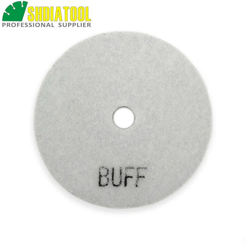 DIATOOL 7pcs 100mm #White Buff B dry polishing pads granite marble ceramic diameter 4&quot Resin bond diamond flexible Sanding |
