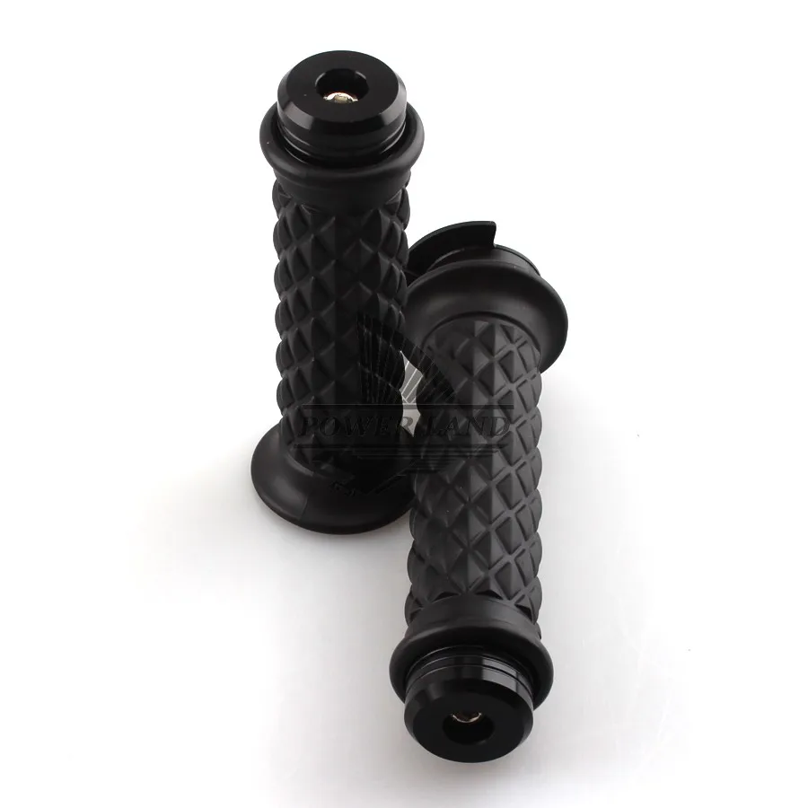 Черные заглушки для бара + руль руля с черными бриллиантами открытым стержнем 7/8