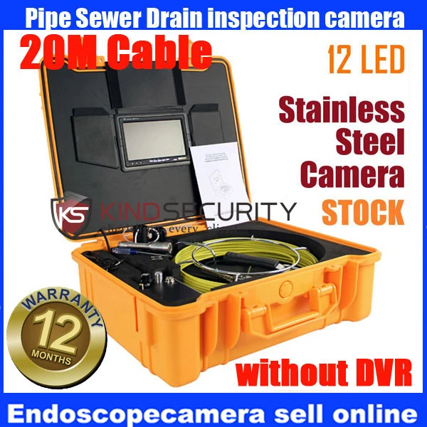 

7" TFT 20M Sewer Waterproof Camera Pipe Pipeline Drain Snake Inspection System DHL freeship