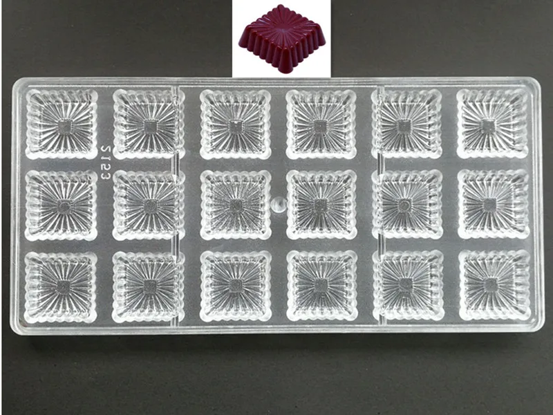 1 шт. жесткая квадратная форма для торта 18 дюймов|polycarbonate chocolate moulds|polycarbonate
