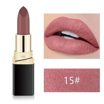 15 MISS ROSE Lipstick Matte Waterproof Make Up Long Lasting Lip Stick 42 Colors Easy To Wear Lipstick Lips Makeup Mate Lipstick - Цвет: 15