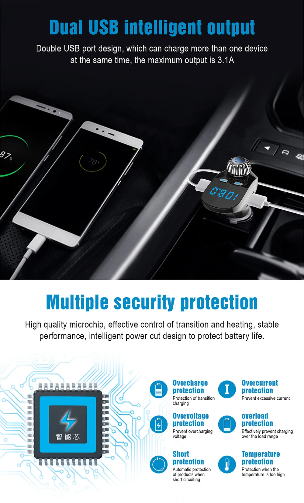 Fm-передатчик Bluetooth автомобильное зарядное устройство Универсальный автомобильный комплект AUX стерео беспроводной адаптер Bluetooth приемник Поддержка TF карта U диск