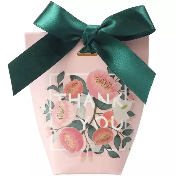 50 шт. милые лес зеленые розовые цветочные цветы свадебные сувениры коробки для