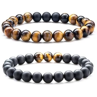fashion men women bracelets 8mm trendy tiger eyes natural stone bracelet elastic yoga bangles jewelry accessories