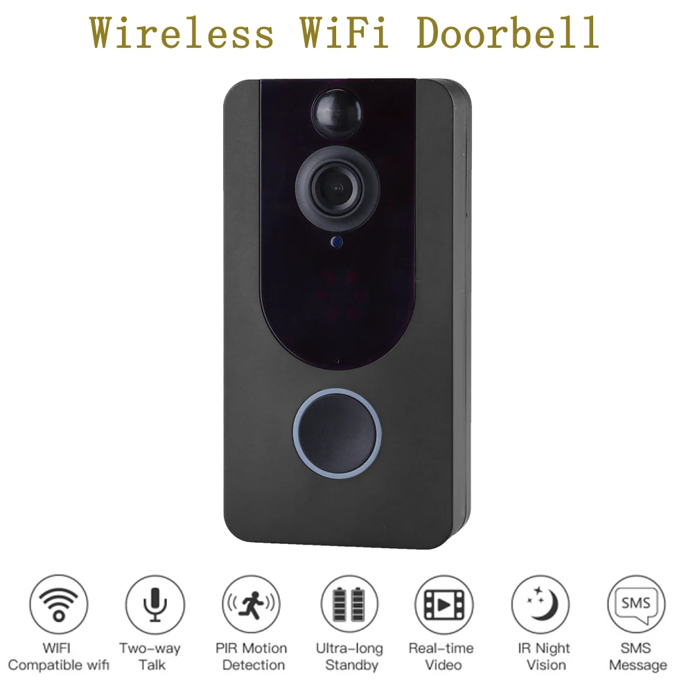 Умный wifi дверной звонок 1080 P беспроводной камеры ИК датчик движения сигнализация