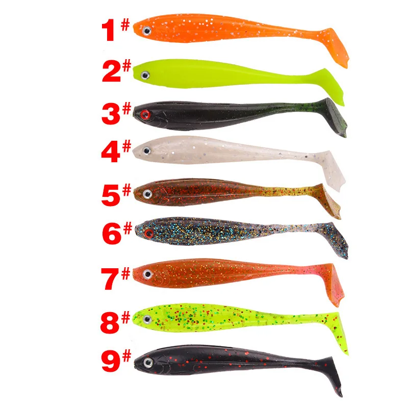 

1Piece 84mm 5g Artificial Silicone Lifelike Soft Bait Fishing Lure Bass Pike Rotate T Tail Smell Bait Soft Lures For Ocean River