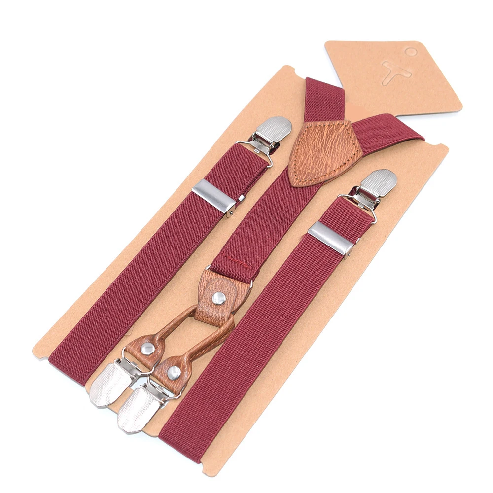 Новинка года брендовые Ремни Детские Полосатые 4 зажимы Y-strap Высокое качество для мальчиков и девочек брюки подтяжки Регулируемая мода - Цвет: 03