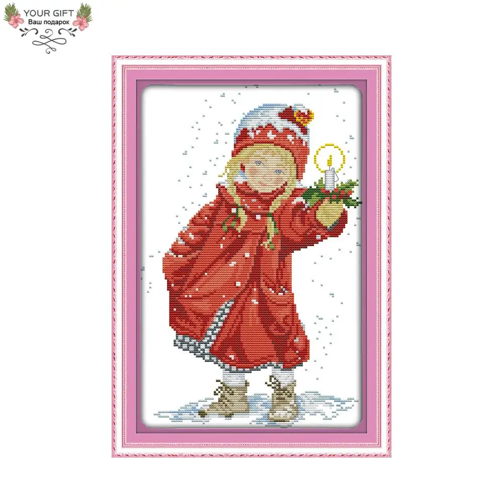 

Joy Sunday R637 14CT 11CT подсчитанный и штампованный домашний Декор Рождественская свеча вышивка наборы для вышивки крестиком