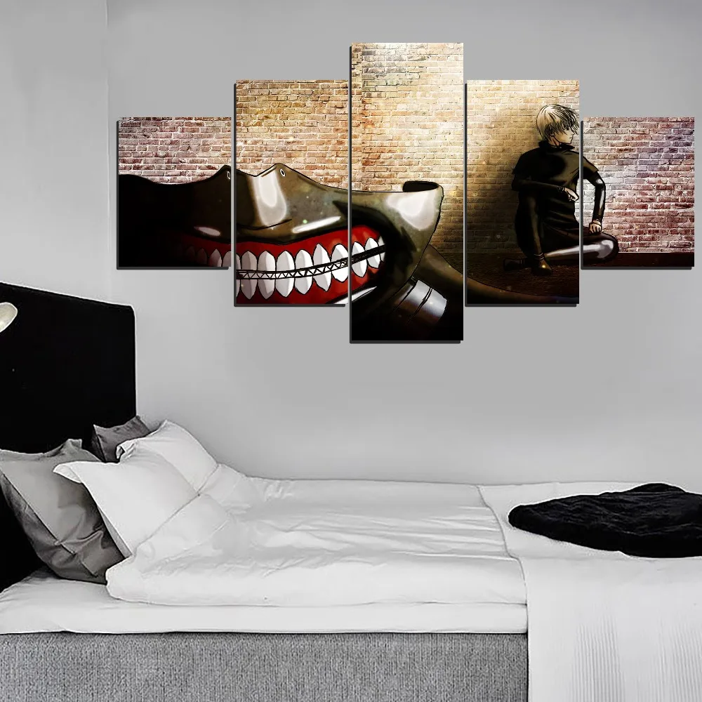 HD Print Type Painting Wall Art Decor Frame 1 Pcs Manga Ken Kaneki And Mask Poster Home Anime Tokyo Ghoul Canvas Picture | Дом и сад