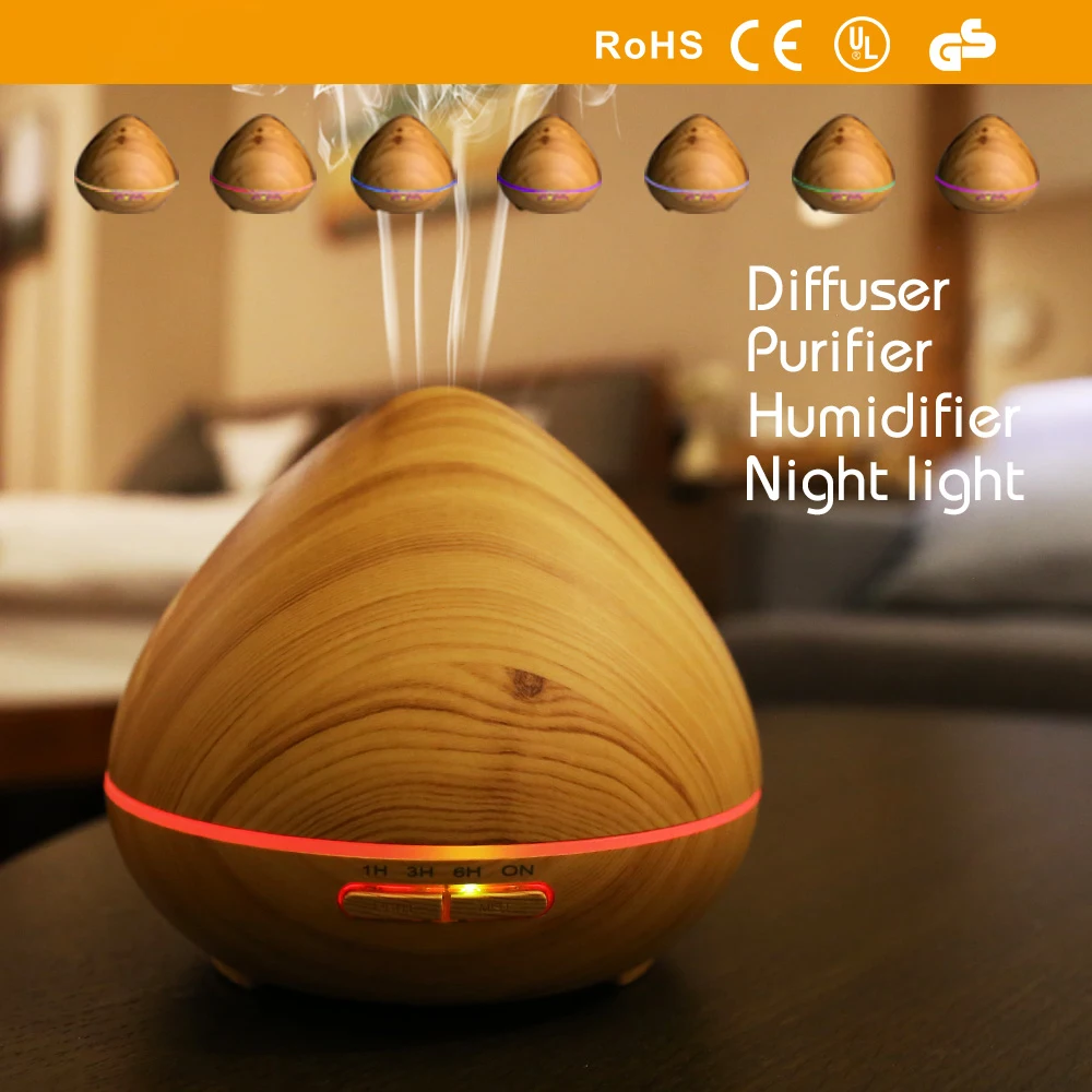 400ML Ultrasonic Aroma Essential Oil Diffuser LED Night Light Aromatherapy Air Humidifier For Office Bedroom | Бытовая техника