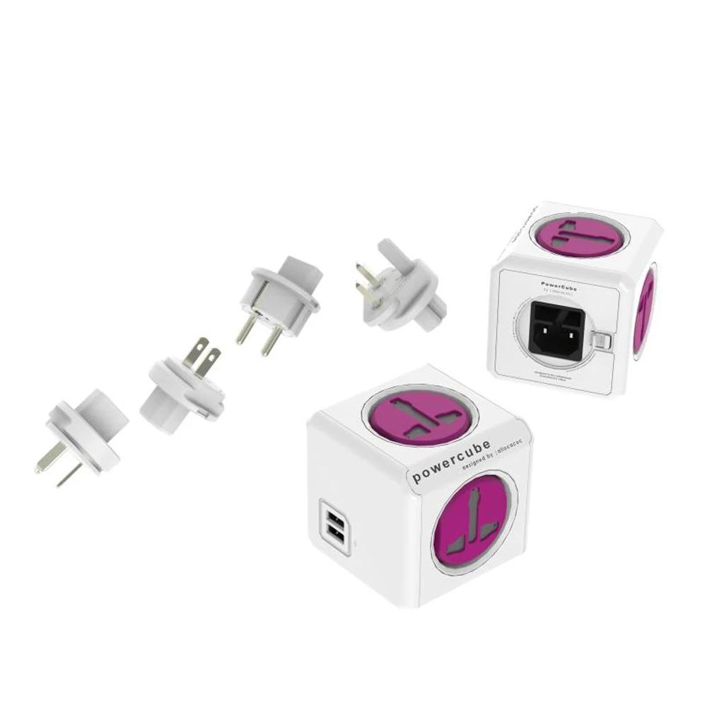 Allocacoc PowerCube умная розетка EU/US/UK/AU 4 розетки двойной 2 usb порта адаптер универсальная