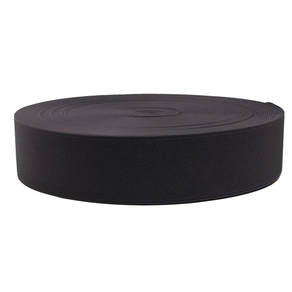 25 мм широкая трикотажная Тяжелая эластичная лента 1 ярд (черный) | Дом и сад