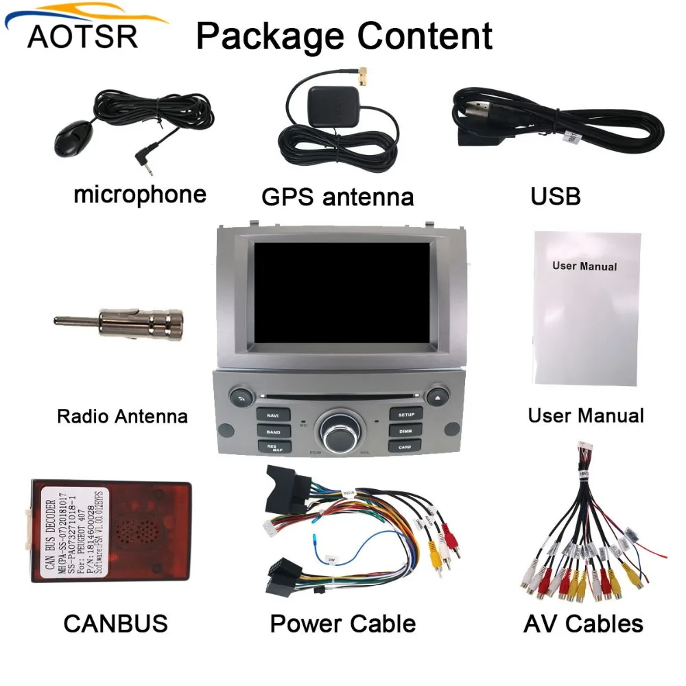 Автомобильный DVD плеер с GPS Навигатором головное устройство Android 8 0 для Peugeot 407 2004