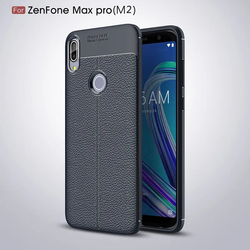 Синий Мягкий чехол для ASUS Zenfone Max Pro M2 ZB631KL Чехол кожаный ТПУ силиконовый чехол для телефона для Asus Zenfone Max Pro M2 ZB633KL чехол - Цвет: Синий