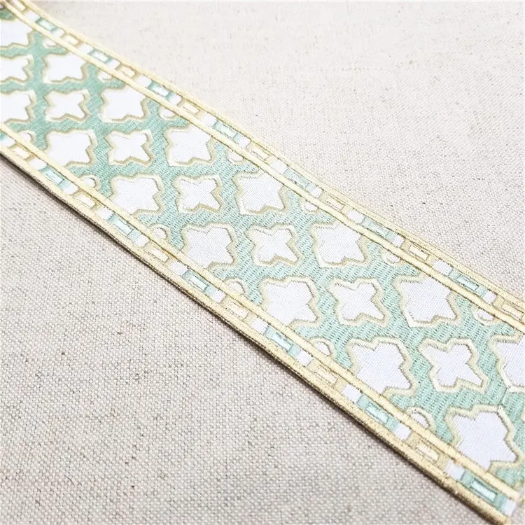 Light Green Роскошные классические декоративные штора с отделкой современные подушки ручной работы DIY планки вышивка бархат ткань бахрома 4 м/лот - Цвет: Light Green