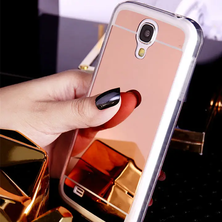 Coque S4 мини S5 мини Роскошная прозрачная пленка, поликарбонат чехол для телефона из мягкого силикона ТПУ с рисунком зеркальный чехол для Samsung Galaxy S4 i9500 S5 i9600 NEO золотой чехол