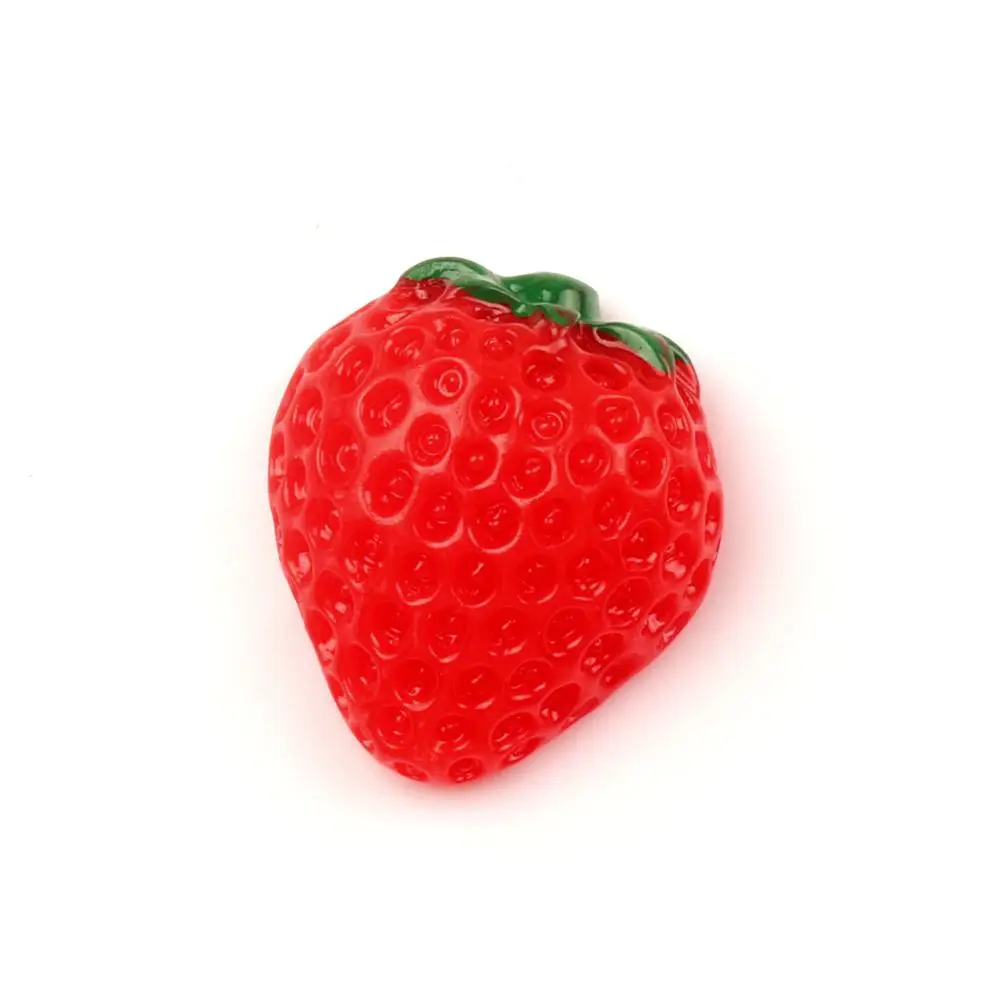 Strawberry-27x24mm 30 шт фрукты из смолы, украшения, милые кавайные бусины, кабошон с плоской задней стороной, украшения для скрапбукинга, DIY Аксессуары - Цвет: Strawberry-27x24mm