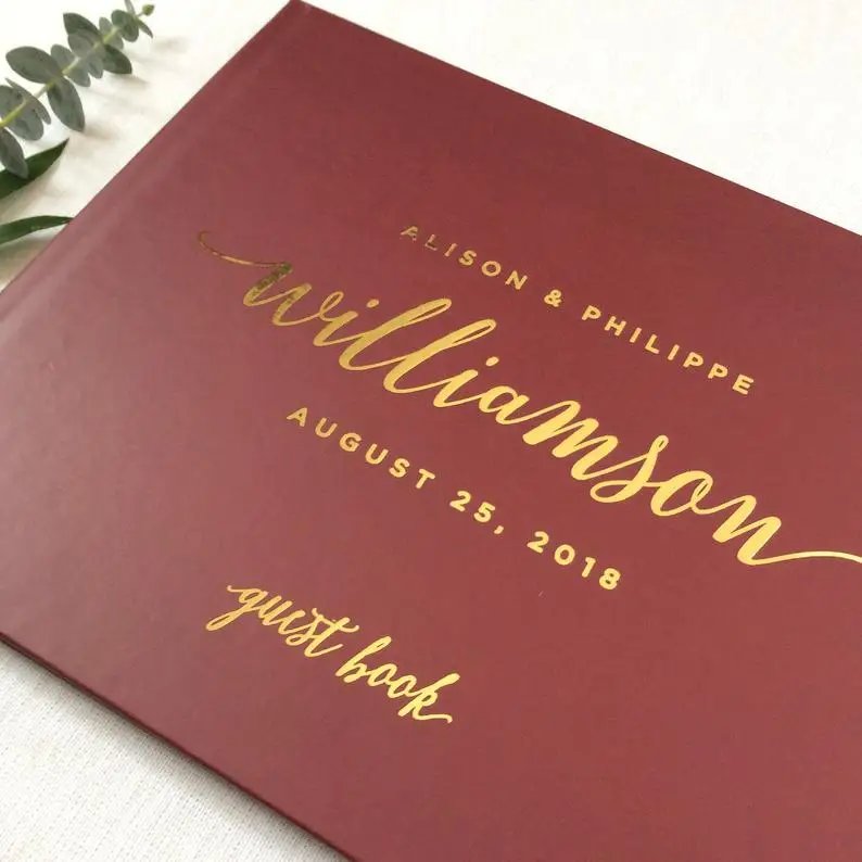 Индивидуальная Свадебная Гостевая книга с современной каллиграфией фольгой в