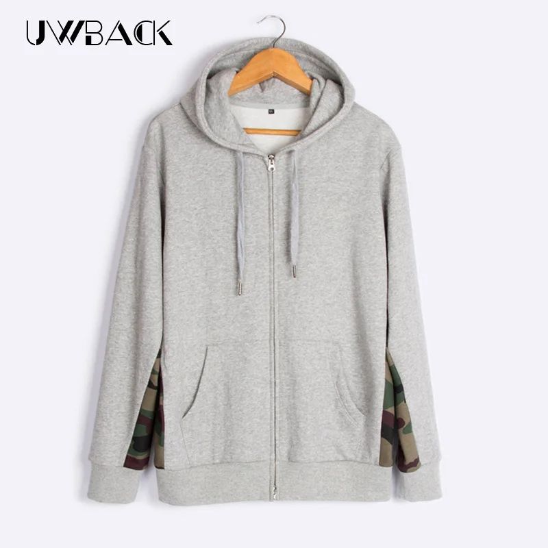 Uwback 2017 Новая Мода Мужская Толстовка Толстовки Мужчины Хип-Хоп Камуфляж Футболка