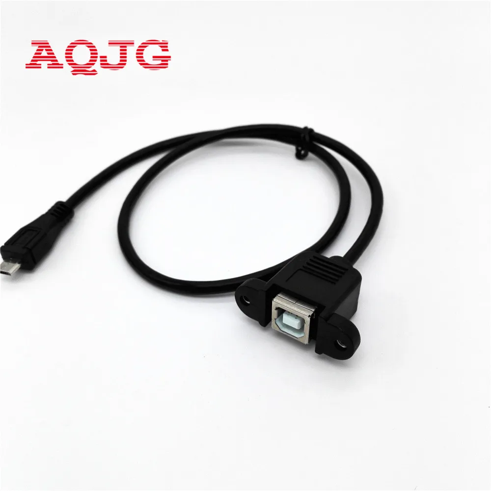 10 шт. Новый 50 см USB 2 0 B гнездо принтера Панель Крепление к Micro 5 pin Мужской кабель 1 м