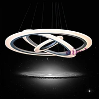 403020cm the infinite dimmer remote control led modern design dimmable led pendant light 3 rings frosted acrylic 110 240v
